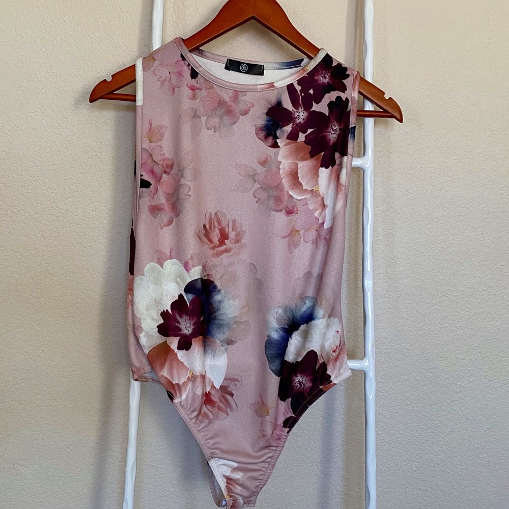Floral Pink Bodysuit Size M